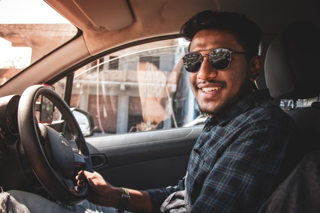 person learning to drive